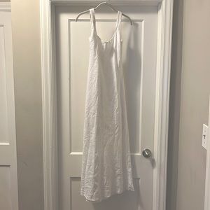 White Linen Midi Dress